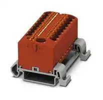 3273246: Panel Mount Barrier Terminal Block, Red, 24 A, 690 V, 19 Pole, Push In, 12 AWG