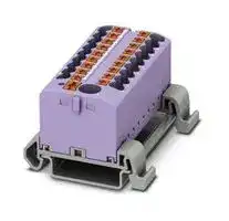 3273258: Panel Mount Barrier Terminal Block, Violet, 24 A, 690 V, 19 Pole, Push In, 12 AWG