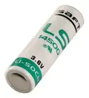 LS14500: Battery, 3.6 V, AA, Lithium Thionyl Chloride, 2.45 Ah, Raised Positive and Flat Negative, 1