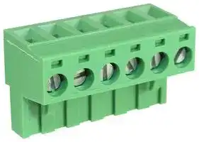 CTB9202/6: Pluggable Terminal Block, 5 mm, 6 Ways, 24 AWG, 12 AWG, 3.3 mm², Screw