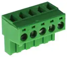 CTB9209/5: Pluggable Terminal Block, 5.08 mm, 5 Ways, 24 AWG, 12 AWG, 2.5 mm², Screw