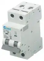 EUC2P10C: Thermal Magnetic Circuit Breaker, C Curve, EUC2P, 10 A, 2 Pole, 230 V, DIN Rail