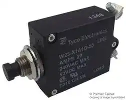 W23-X1A1G-10: Thermal Circuit Breaker, W23, 10 A, 1 Pole, 50 V, 240 V, Panel