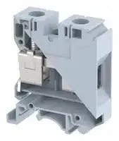 KUT35/GREY: DIN Rail Mount Terminal Block, Feed Thru, 2 Ways, 14 AWG, 1 AWG, 35 mm², Screw, 125 A