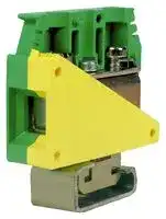 TE.10/D: DIN Rail Mount Terminal Block, Earth, 35mm Rail, 2 Ways, 10 mm², Screw