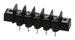 38720-3205: Panel Mount Barrier Terminal Block, 1 Row, 5 Ways, 24 AWG, 12 AWG, 9.53 mm, 25 A