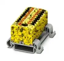 3273262: Panel Mount Barrier Terminal Block, Black/Yellow, 24 A, 690 V, 19 Pole, Push In, 12 AWG