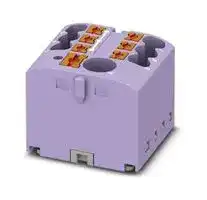 3273346: Panel Mount Barrier Terminal Block, Violet, 24 A, 450 V, 7 Pole, Push In, 12 AWG