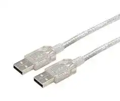 CSMUCLRAA-3M: USB Cable, Type A Plug to Type A Plug, 3 m, 9.8 ft, USB 2.0, Transparent