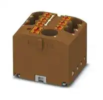 3273470: Panel Mount Barrier Terminal Block, Brown, 24 A, 450 V, 7 Pole, Push In, 12 AWG