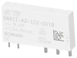 1558940-4: Power Relay, SPDT, 18 VDC, 6 A, SNRII Series, Through Hole, Non Latching