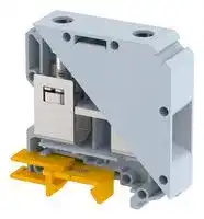 KUT50/GREY: DIN Rail Mount Terminal Block, Feed Thru, 2 Ways, 6 AWG, 00 AWG, 50 mm², Screw, 150 A