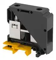 KUT50/  BLACK: DIN Rail Mount Terminal Block, Feed Thru, 2 Ways, 6 AWG, 00 AWG, 50 mm², Screw, 150 A