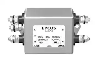 B84111F0000M136: Power Line Filter, Medical, 250 VAC, 36 A, Single Phase, 1 Stage, Chassis Mount