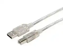 CSMUCLRAB-05M: USB Cable, Type A Plug to Type B Plug, 500 mm, 19.7 ft, USB 2.0, Transparent