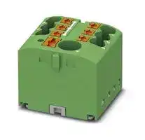 3273468: Panel Mount Barrier Terminal Block, Green, 24 A, 450 V, 7 Pole, Push In, 12 AWG