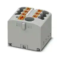3273460: Panel Mount Barrier Terminal Block, Grey, 24 A, 450 V, 7 Pole, Push In, 12 AWG