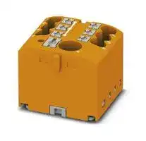 3273478: Panel Mount Barrier Terminal Block, Orange, 24 A, 450 V, 7 Pole, Push In, 12 AWG