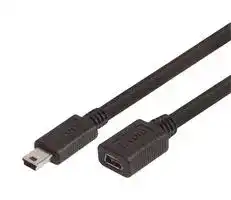 CSMUMB5X-03M: USB Cable, Mini Type B Plug to Mini Type B Receptacle, 300 mm, 11.8 ft, USB 2.0, Black