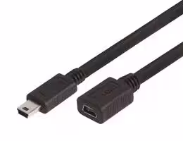 CSMUMB5X-1M: USB Cable, Mini Type B Plug to Mini Type B Receptacle, 1 m, 3.28 ft, USB 2.0, Black