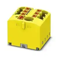 3273466: Panel Mount Barrier Terminal Block, Yellow, 24 A, 450 V, 7 Pole, Push In, 12 AWG