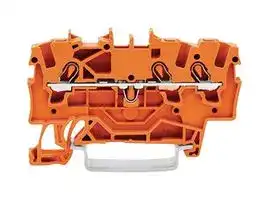 2001-1302: DIN Rail Mount Terminal Block, 3 Ways, 22 AWG, 14 AWG, 1.5 mm², Push In, 18 A