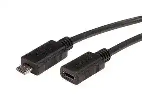 CSMUMICBX-03M: USB Cable, Micro Type B Plug to Micro Type B Receptacle, 300 mm, 11.8 ft, USB 2.0, Black