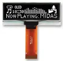 MCOT128032BX-WM: Graphic OLED, 128 x 32, White on Black, 2.8V, I2C, Parallel, SPI, 62mm x 24mm, -40 °C