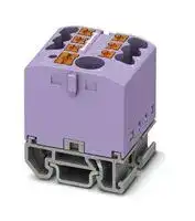 3274182: Panel Mount Barrier Terminal Block, Violet, 24 A, 690 V, 7 Pole, Push In, 12 AWG