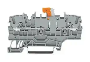 2002-1971: DIN Rail Mount Terminal Block, 2 Ways, 22 AWG, 12 AWG, 2.5 mm², Push In, 16 A