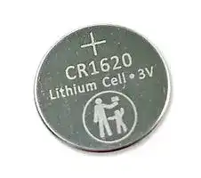 CR1620PH: Battery, 3 V, 1620, Lithium Manganese Dioxide, 80 mAh, Pressure Contact, 20