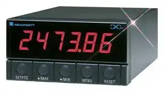DP41-S-AR4: Strain Gage Indicator, 1/8 DIN, 115 VAC, Analog, Dual Relay Outputs, DP41 Series
