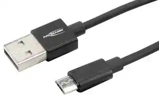 1700-0076: USB Cable, Type A Plug to Micro Type B Plug, 1.2 m, 3.9 ft, Black
