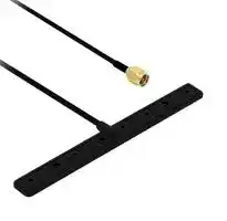 ALPHA1A/2.5M/SMAM/S/S/11: Antenna T-Bar, Adhesive, 3G, ISM, GPRS, GSM, WiFi, 850 MHz to 2.4 GHz, 3.81 dBi, SMA