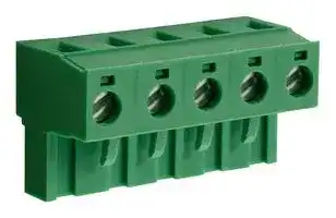 CTBP9408/5: Pluggable Terminal Block, 7.62 mm, 5 Ways, 28 AWG, 14 AWG, 1.5 mm², Screw