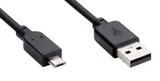 YMUSA4-050VG4MUIA4: USB Cable, 4 Position, Type A Plug to Micro Type B Plug, 5 m, 16.4 ft, USB 2.0, Black