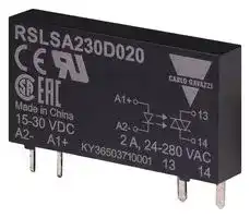 RSLSA230D020: Solid State Relay, Ultra Slim, SPST-NO, 2 A, 280 VAC, Socket, Through Hole, Plug In, PC Pin