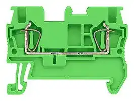 8WH2000-0AE03: DIN Rail Mount Terminal Block, Green, 2 Ways, 28 AWG, 16 AWG, 1.5 mm², Clamp, 17.5 A