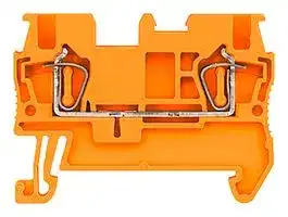 8WH2000-0AE04: DIN Rail Mount Terminal Block, Orange, 2 Ways, 28 AWG, 16 AWG, 1.5 mm², Clamp, 17.5 A