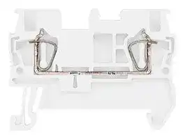 8WH2000-0AE05: DIN Rail Mount Terminal Block, White, 2 Ways, 28 AWG, 16 AWG, 1.5 mm², Clamp, 17.5 A