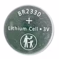 BR2330: Battery, 3 V, 2330, Lithium Poly Carbon Monofluoride, 240 mAh, Pressure Contact, 20