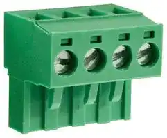 CTBP9200/4: Pluggable Terminal Block, 5 mm, 4 Ways, 28 AWG, 14 AWG, 1.5 mm², Clamp