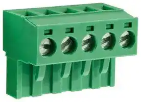 CTBP9200/5: Pluggable Terminal Block, 5 mm, 5 Ways, 28 AWG, 14 AWG, 1.5 mm², Clamp