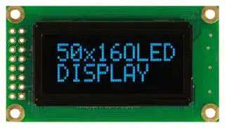 MCOB050016AV-BP: Graphic OLED, 50 x 16 Pixels, Blue on Black, 5V, Parallel, 58mm x 32mm, -40 °C