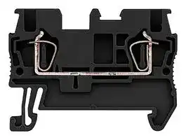 8WH2000-0AE08: DIN Rail Mount Terminal Block, Black, 2 Ways, 28 AWG, 16 AWG, 1.5 mm², Clamp, 17.5 A