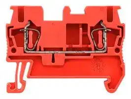 8WH2000-0AF02: DIN Rail Mount Terminal Block, Red, 2 Ways, 28 AWG, 12 AWG, 2.5 mm², Clamp, 31 A