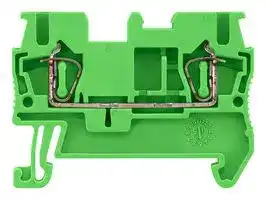 8WH2000-0AF03: DIN Rail Mount Terminal Block, Green, 2 Ways, 28 AWG, 12 AWG, 2.5 mm², Clamp, 31 A