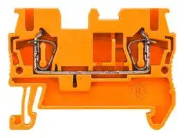 8WH2000-0AF04: DIN Rail Mount Terminal Block, Orange, 2 Ways, 28 AWG, 12 AWG, 2.5 mm², Clamp, 31 A