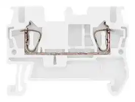 8WH2000-0AF05: DIN Rail Mount Terminal Block, White, 2 Ways, 28 AWG, 12 AWG, 2.5 mm², Clamp, 31 A