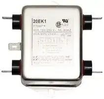 20EK1: Power Line Filter, General Purpose, 250 VAC, 20 A, Single Phase, 1 Stage, Chassis Mount